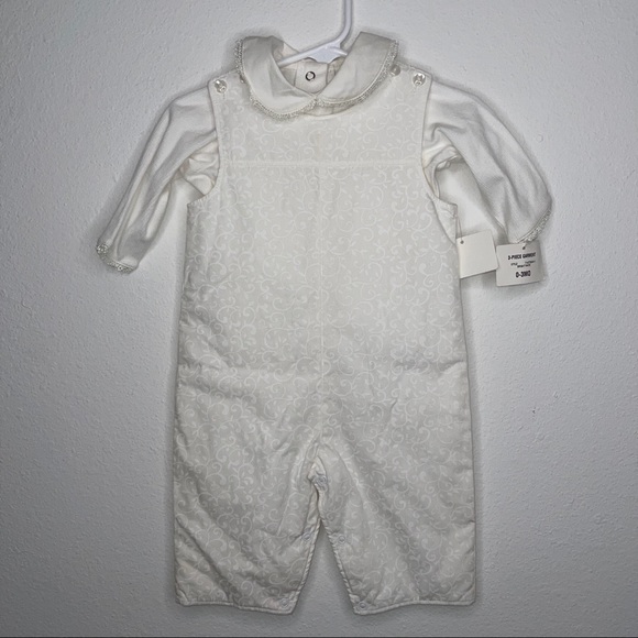 First impressions 3 piece white formal outfit baptism christening classic Easter - Picture 4 of 4